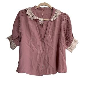Free People My Love Lace Top - Mauve | NWT​​
